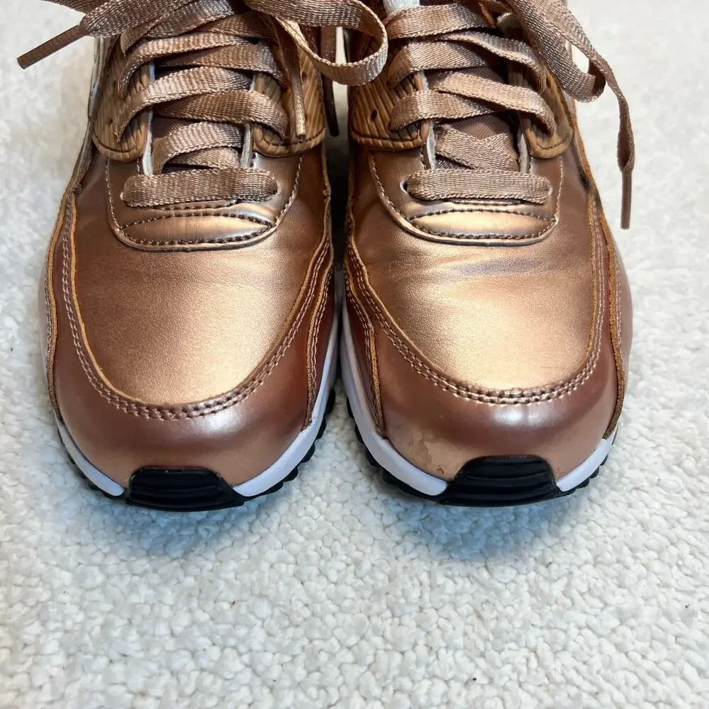 Nike Girls Sneakers Air Max 90 SE LTR (GS) Rose Gold Size 6.5Y